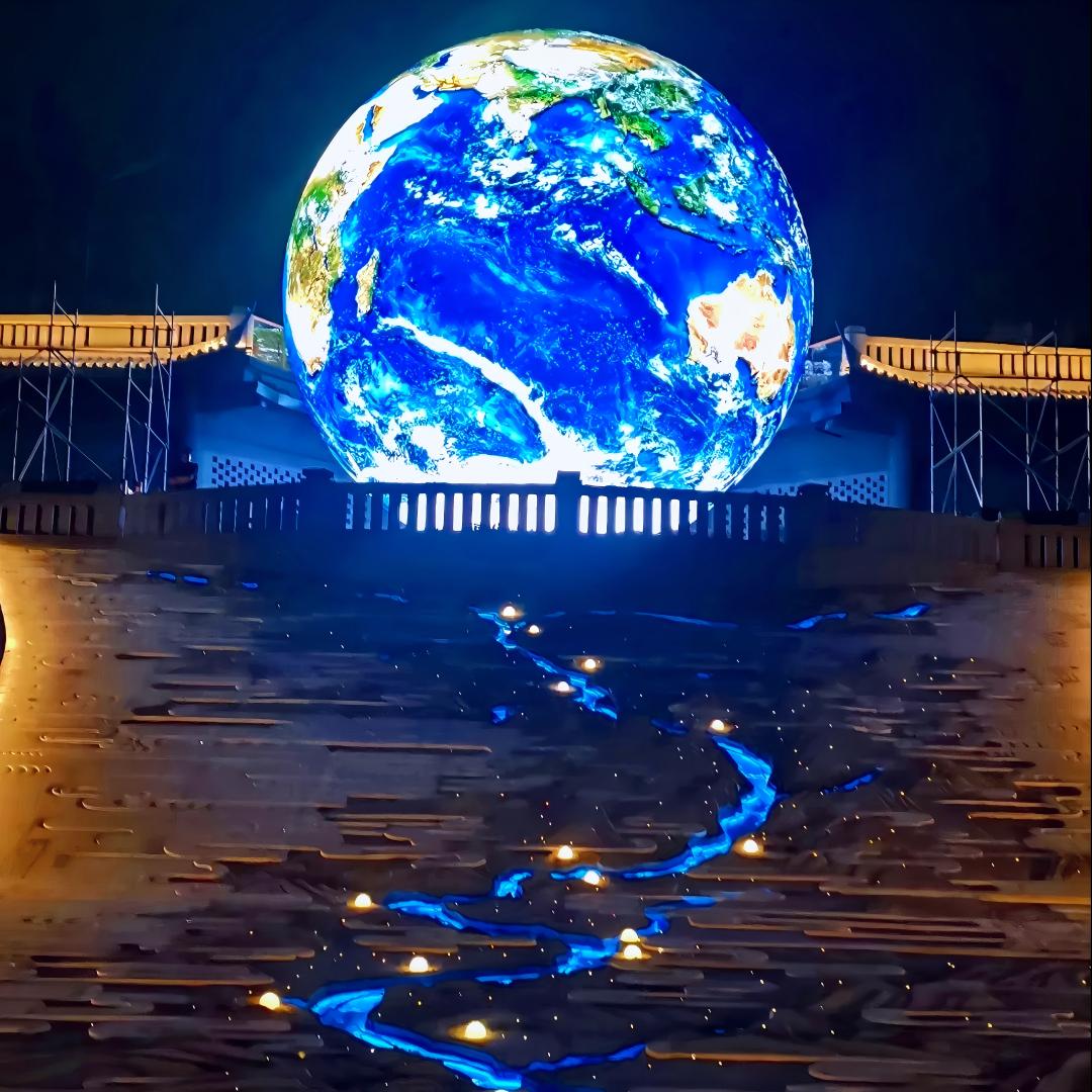 Exhibition hall shopping mall corporate center square LED globe screen spherical screen3