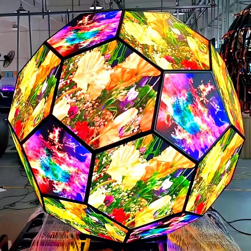 Exhibition hall shopping mall corporate center square LED football screen spherical screen